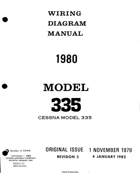Gibson 335 wiring diagram download. Cessna Model 335 Wiring Diagram Manual 1980 D2523-3-13