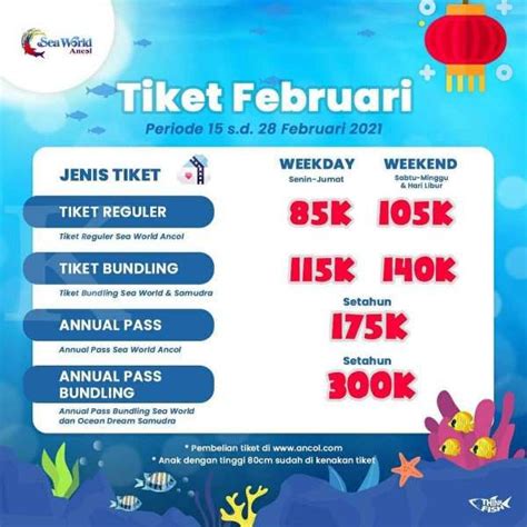 Siapkan perlengkapan kamu dan yukk explore dunia bawah laut sea world ancol! seperti tertera dalam keterangan foto yang diunggah pada minggu (10/1/2021). Promo tiket masuk Sea World Ancol berlaku sampai 28 ...