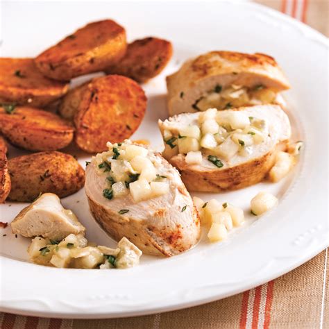 Mettre le porc dans la cocotte de la mijoteuse; Poitrines de poulet farcies à la poire et fromage de ...