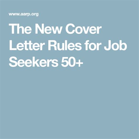 Your cover letter is an important component of your application package. The New Cover Letter Rules for Job Seekers 50+ | Job ...