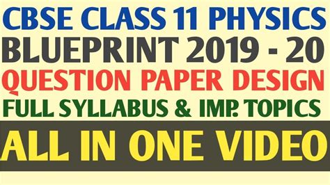 Students can download detailed syllabus class 12. CBSE Class 11 Physics Blueprint 2019 - 20 | Syllabus ...