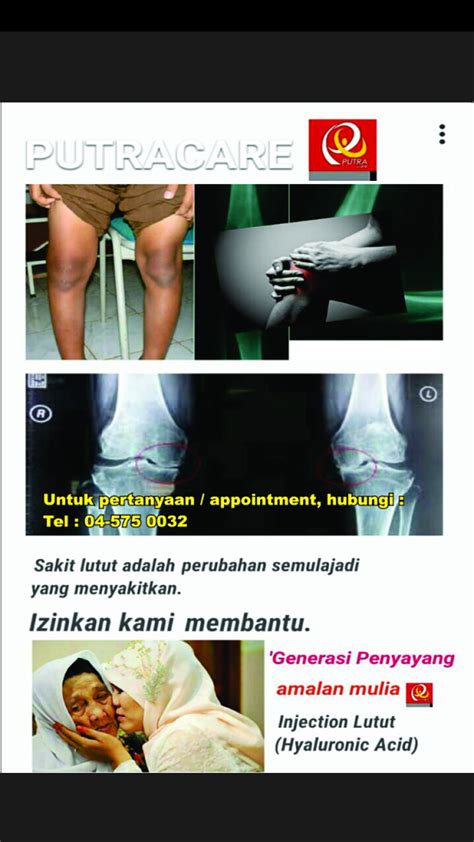 Pemeriksaan mengandung & rawatan sakit puan boleh didapati di cawangan klinik perbidanan & sakit puan poliklinik penawar berikut : Rawatan Sakit Lutut - Klinik Putra