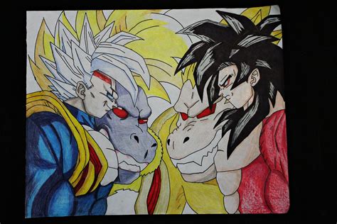 A page for describing characters: Dragon Ball GT - Baby Vegeta vs Goku SSJ4 | Arte, Desenhos
