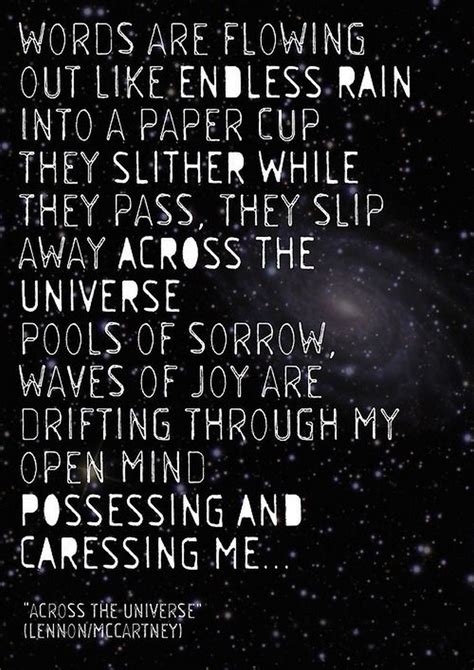 There is nothing wrong with america that faith, love of freedom, intelligence, and energy of her citizens cannot cure. Beatles ... Across The Universe | Beatles lyrics, Beatles quotes, Beatles songs