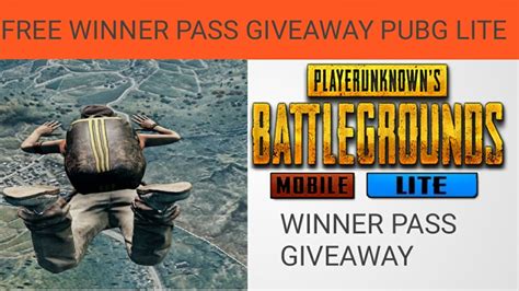 You don't want a chest? FREE WINNER PASS GIVEAWAY PUBG MOBILE LITE - YouTube