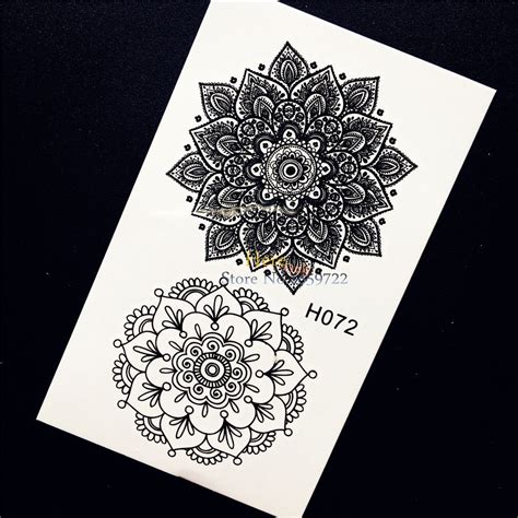 You just want to test how a tattoo would look on you. 1PC Black Ink Henna Flower Temporary Tattoo Sticker DIY ...