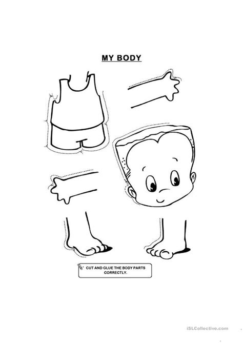 #6 body part activity for preschoolers: My Body - English ESL Worksheets for distance learning and ...