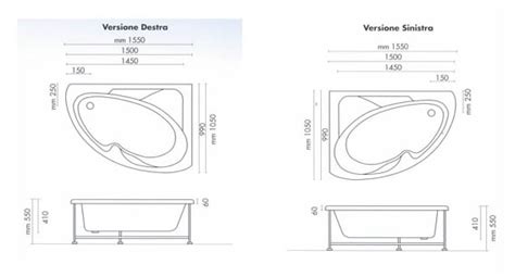 Nel catalogo sono presenti vasche da bagno per tutte le dimensioni e stili, anche per chi ha poco spazio in casa. Dimensioni vasca angolare