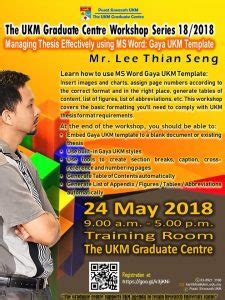 Maybe you would like to learn more about one of these? Bengkel Pusat Siswazah UKM Siri 18/2018: Managing Thesis ...