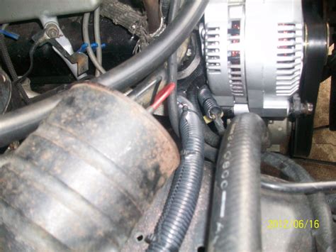 Check to make sure there is power to the large battery plus wire on the back of the alternator by connecting the voltmeters black ground lead to a good ground. 1992 f 150 3g alternator upgrade - F150online Forums