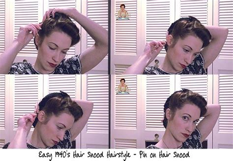 If you're looking to do pin up hairstyles and have an authentic look, you probably want to get the book by lauren rennell's called vintage hairstyling: Quick & Easy 1940's Hair Snood Hairstyle | Glamour Daze in ...