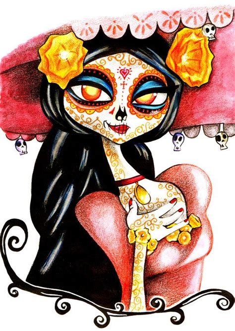 Maybe you would like to learn more about one of these? La Muerte The Book of Life Watercolour, Pencil and Pen Fan ...