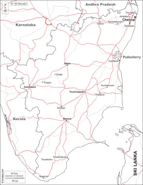 Need a fast and easy tamilnadu map? Tamil Nadu free map, free blank map, free outline map, free base map boundaries, main cities ...