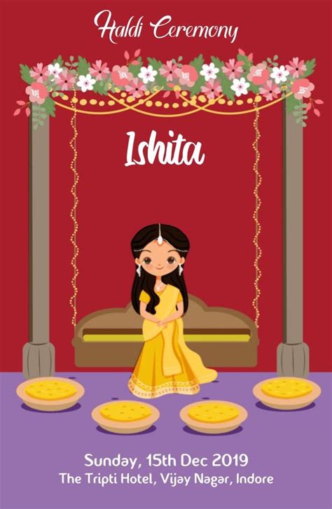 Maybe you would like to learn more about one of these? Haldi Ceremony Card by Invitation Panda. | Brides ...