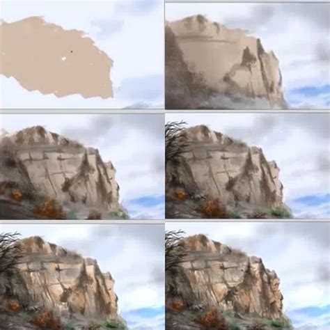 The sky in this image will be easy to select because of the simple contours of the monument. How to paint rock cliff and sky | Drawing rocks, Digital ...