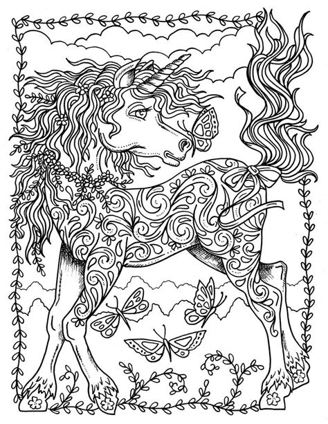 Digital Coloring Book Unicorn Dreams, Magical, Fantasy, Unicorns, Pegasus, Adult Coloring, digi ...