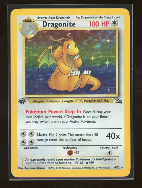 1995 rare pokemon card charmander! #pokemon 1999 Pokemon Game 1st Edition #4 Holo Dragonite please retweet | Pokemon, Old pokemon ...