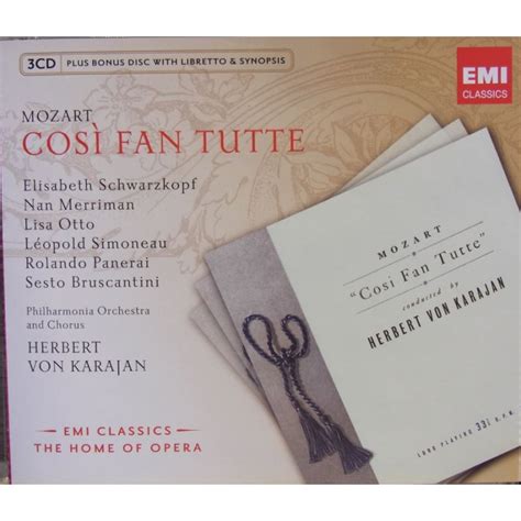 Pace pace mio dio m caballe. Mozart: Cosi fan tutte. Karajan (CD) plade-klassikeren.dk