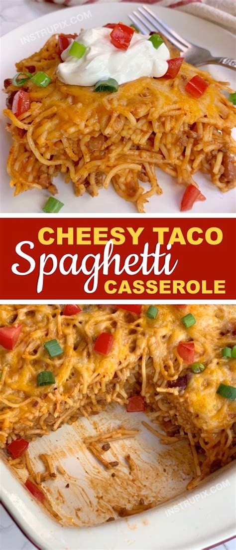 Check spelling or type a new query. Cheesy Taco Spaghetti Casserole | Recipe | Taco spaghetti ...