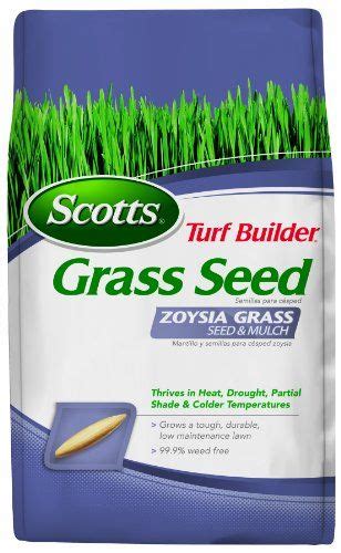 The downside to sowing seed versus laying sod is that it is not an instant result. Scotts 18362 Turf Builder Zoysia Grass Seed and Mulch, 5-Pound Scotts,http://www.amazon.com/dp ...