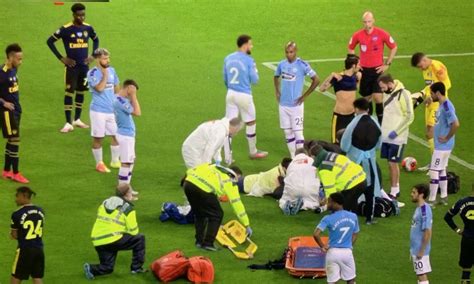 'eric garcia has been released from hospital after suffering an injury during last night's premier league win over arsenal,' it read. Eric Garcia stretchered off after Ederson collision vs Arsenal