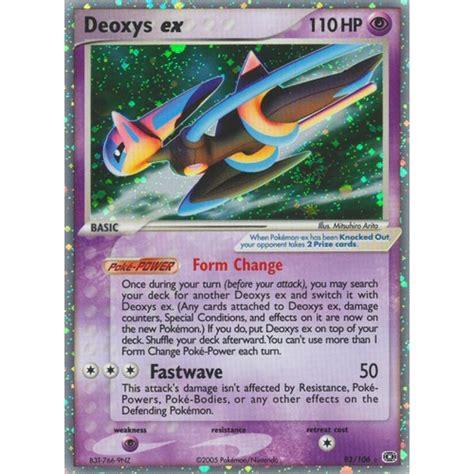 By eltie orleanposted on november 9, 2020. Deoxys ex 93/106 EX Emerald Holo Ultra Rare Pokemon Card NEAR MINT TCG