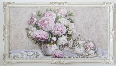 Cesaria arte - Quadro con cornice bianca shabby e fiori ...