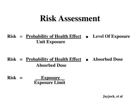 Hazard identification and risk assessment process must be completed by an authorized and qualified or competent person. PPT - Risk Assessment Vs Exposure Assessment - the Future ...