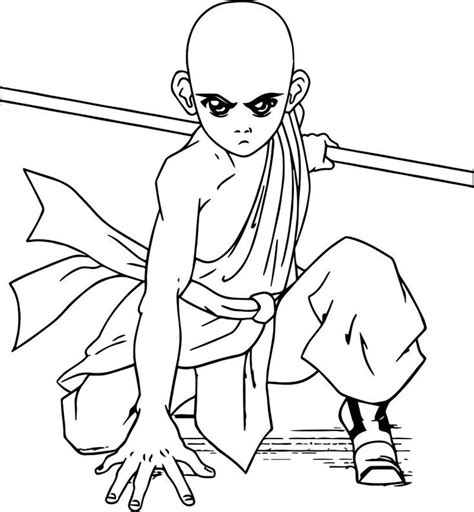 Favorite add to aang's airbender glider storybookstationary. Aang In Action Viress Avatar Aang Coloring Page