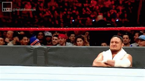 Raw tag team champions the viking raiders join kevin owens and samoa joe in crashing the party as seth rollins and aop officially welcome buddy murphy as part of their group. Samoa Joe GIF - SamoaJoe - Discover & Share GIFs