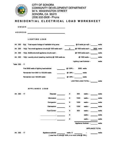 About electrical wiring residential book pdf. Residential Electrical Load Worksheet (PDF) - City of Sonora