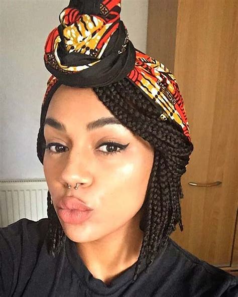 See how to use a silk square or scarf bandana to add variety to your hairstyle. 23 Trendy Bob Braids for African-American Women | StayGlam