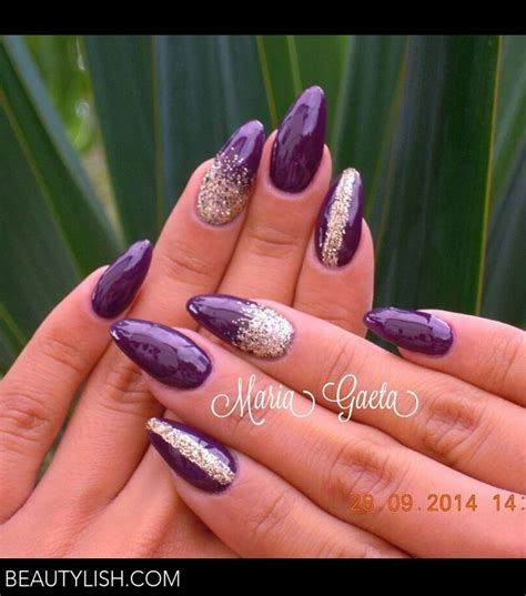 Purple and gold nail ideas purple. Violet Nails/Purple Nails/Gold Nails/Nail Art/Long Nails ...