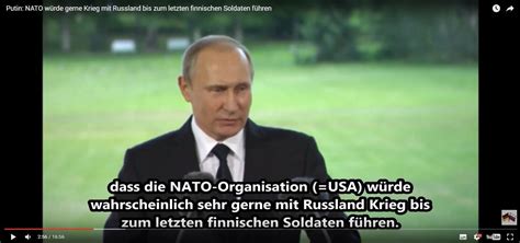 Russland gewinnt gegen finnland mit 1:0. Putin: "NATO würde gerne bis zum letzten finnischen ...