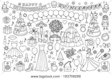 These pictures can be used to create a bulletin board. Quinceanera Images, Illustrations, Vectors - Quinceanera ...