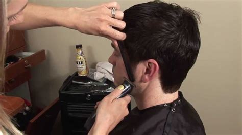 This voluminous men's hairstyle is clipper cut high up through the sides and back. HOW TO CUT Mens Medium / Long Hair with Scissors // Hair ...