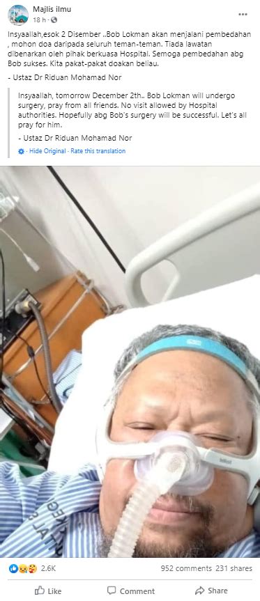 Lokman selar 'gaya hidup mewah' wan azizah. Dana Mencukupi, Bob Lokman Jalani Pembedahan Implan ...
