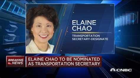 Maybe you would like to learn more about one of these? Elaine Chao to be nominated as Transportation Secretary