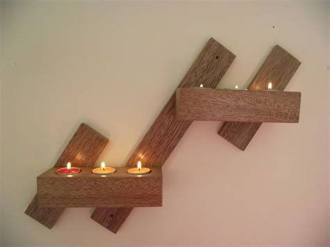 Ships free orders over $39. Wood tealight holder for 6 candles, wooden wall sconce ...