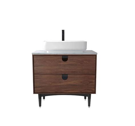 With all of the modern vanity options available today, we did our best to collect our 30 favorite vanity designs and put them all in one place. Portree 30" walnut mid-century free standing bathroom vanity in 2020 | Single bathroom vanity ...