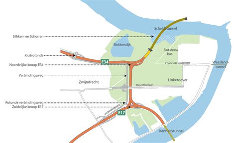 De oosterweelverbinding of sluiting van de kleine ring (r1) rond antwerpen strekt zich uit over een lengte van ongeveer 10 km en maakt de verbinding tussen een nieuw aan te leggen. Linkeroever