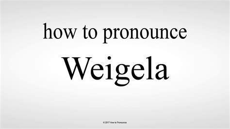 This video shows you how to pronounce hygiene in british english. How to Pronounce Weigela - YouTube