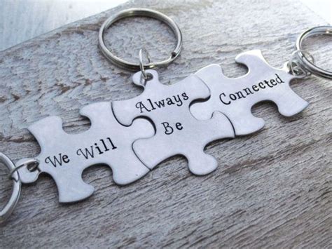 Buy 2 get 1 free. Hand Stamped Puzzle Keychains Connected 3 door ...