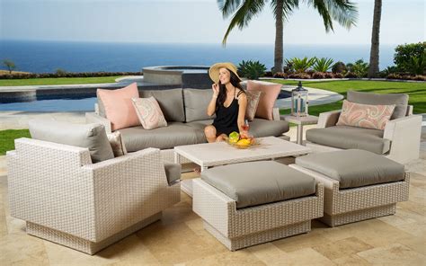 Our classic, versatile chairs are white resin with a white padded seat. Awesome Portofino Patio Furniture Home The Outdoor Furniture Outlet | Luxury patio furniture ...