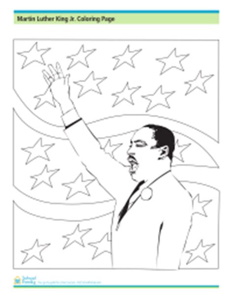 Kindergarten martin luther king jr coloring page. Martin Luther King, Jr., Coloring Page - SchoolFamily