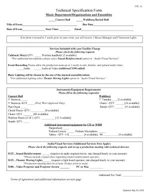 L'ancêtre de la radiodiffusion ; Fillable Online Technical Specification Form TSF 01 - csufresno.edu Fax Email Print - PDFfiller