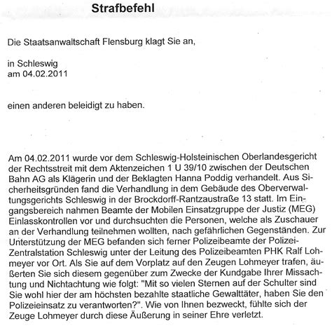 Schriftsätze an die gegenseite mit der bitte um stellungnahme. Polizei-Doku Schleswig, Teil 2, Die ...