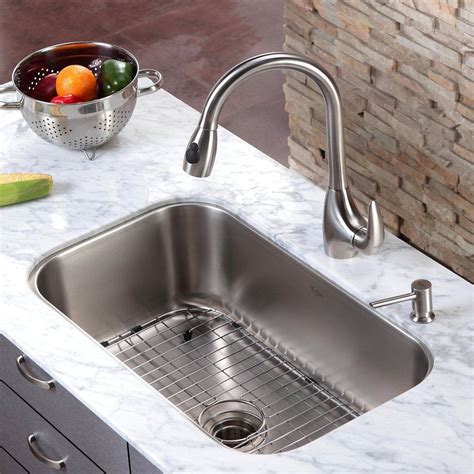 This amazing kraus stainless steel kitchen sink is a great centerpiece for you kitchen remodeling project. Lowe's Kraus 16-Gauge Single-Basin Undermount Stainless ...