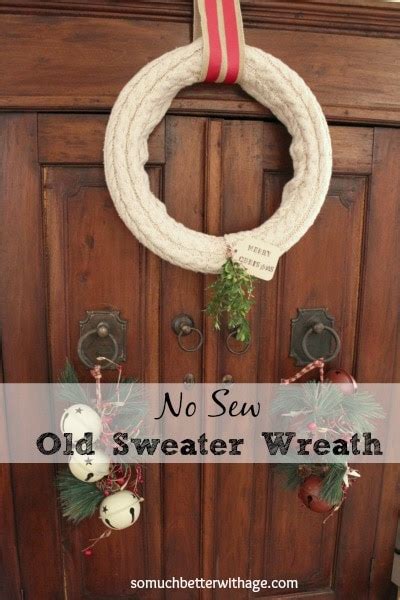 How to cable without a cable needle. Make a cute,upcycled wreath from an old cable-knit sweater ...