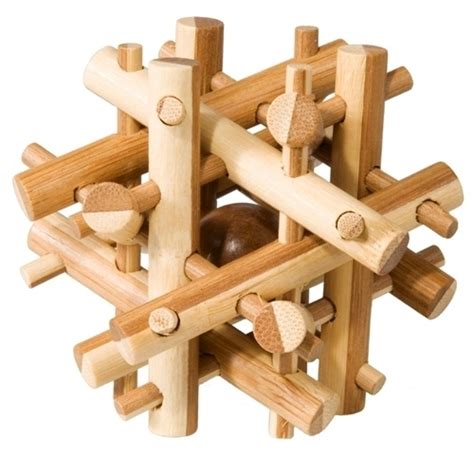 Деревянные блоки / block wood puzzle. 3D puzzle "Magic sticks", IQ-Test, bamboo - Fridolin